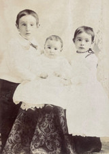Victorian Antique Cabinet Card Photo of Three Young Children