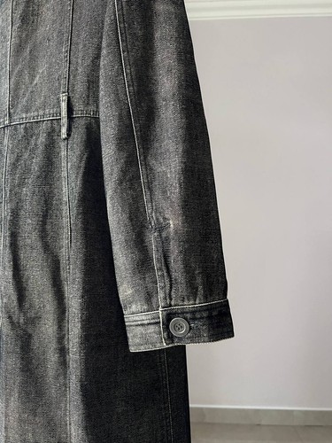COP COPINE COTTON VISCOSE TRENCH COAT JACKET BUTTON DENIM ARCHIVE WOMENS SIZE 44 - Picture 12 of 19