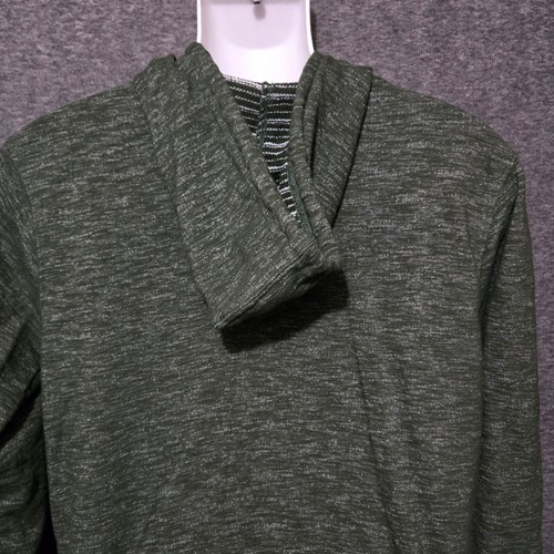 Wellen Full Zip Hoodie Mens Medium Green Heathered Terry Logo Sweatshirt Jacket - Picture 6 of 10