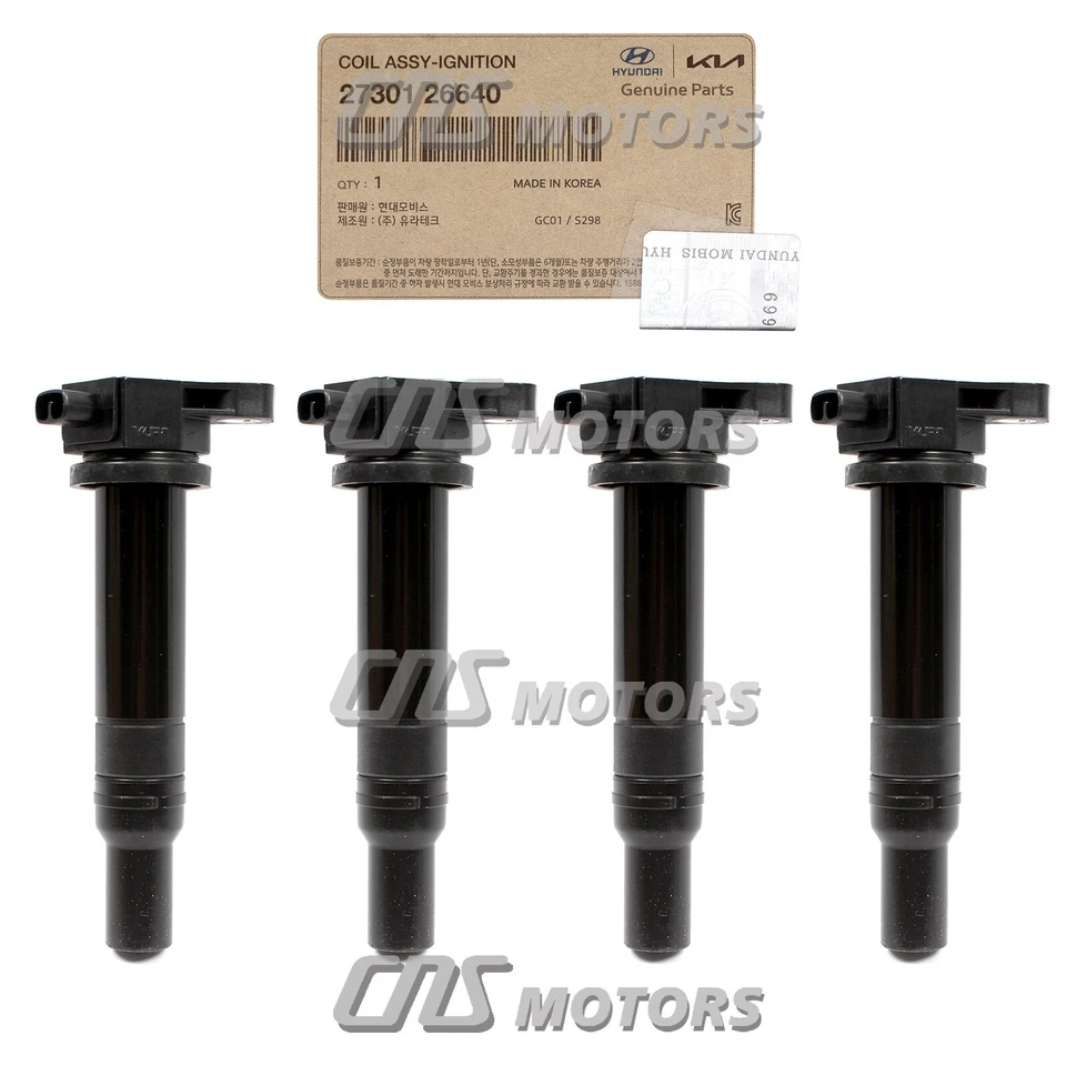 GENUINE Ignition Coil 4PCS for 06-11 Hyundai Accent Rio 1.6L OEM 2730126640⭐⭐⭐⭐⭐ - Изображение 2 из 4