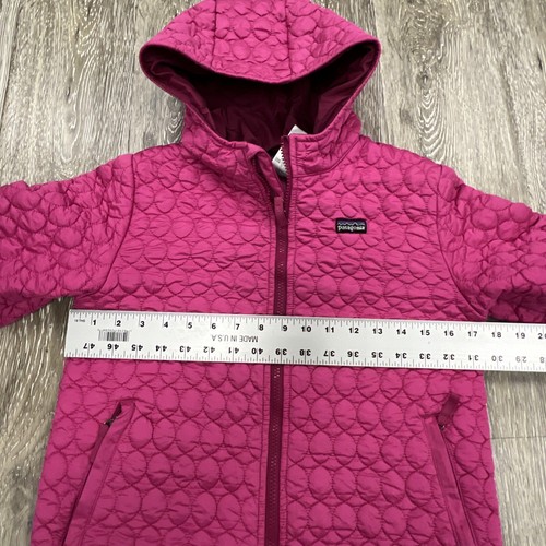 PATAGONIA Girls XL 14 Quilted Puffer Hooded Inoa Jacket Bougainvillea Outdoors - Picture 8 of 11