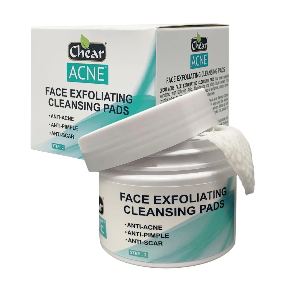 Chear Acne Face Exfoliating Cleansing Pads Wipes 100g (55 pads) Salicylic Acid