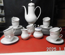 Kaffee - Service für 10 Personen  in Platin  komplett, 60er  ( Vohenstrauss )