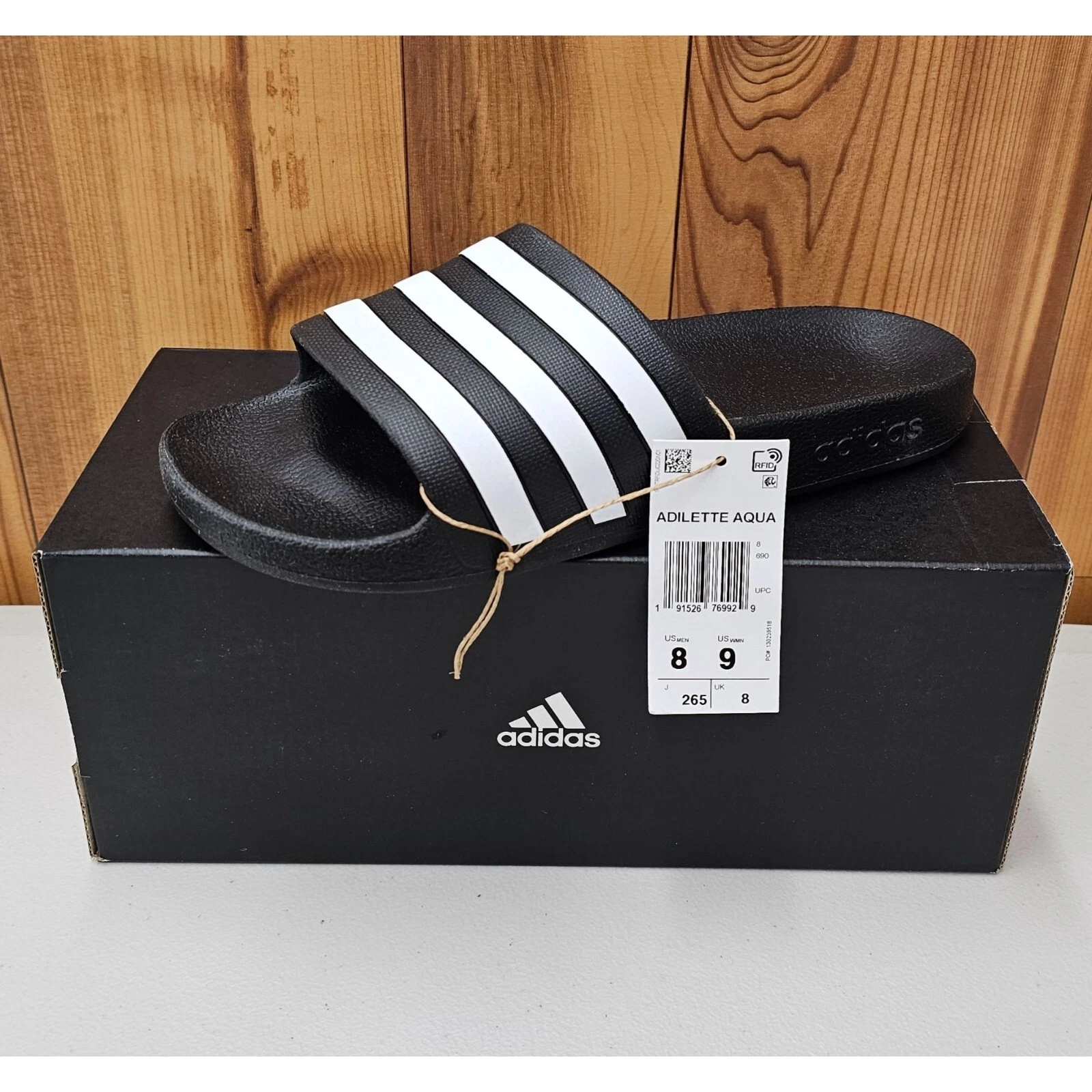 Adidas Adilette Aqua slides da uomo nere taglia 8