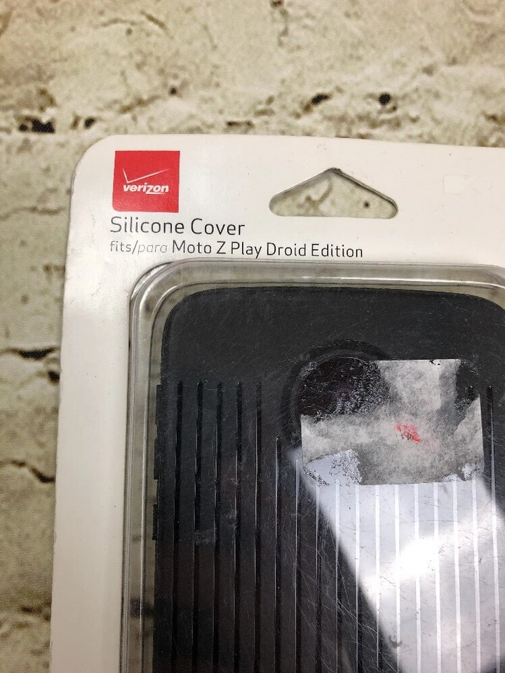 Verizon Silicone Cover Case for Moto Z Play Droid - Black Textured - Image 3 of 4