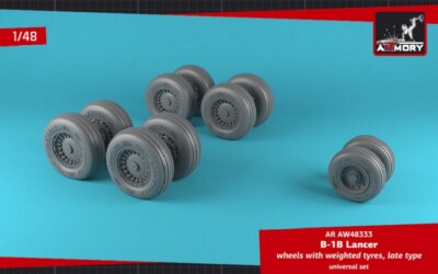 Armory AW48333 - 1/48 B-1B Lancer wheels w/ weighted tires, late for model kit