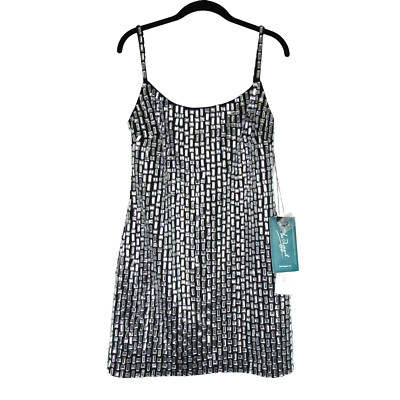 Mac Duggal Scoop Beaded Sheath Mini Tank Dress SZ 8