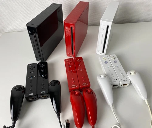 Nintendo Wii Konsole PAL mit Original Remote + Nunchuk Weiß Rot Schwarz AUSWAHL