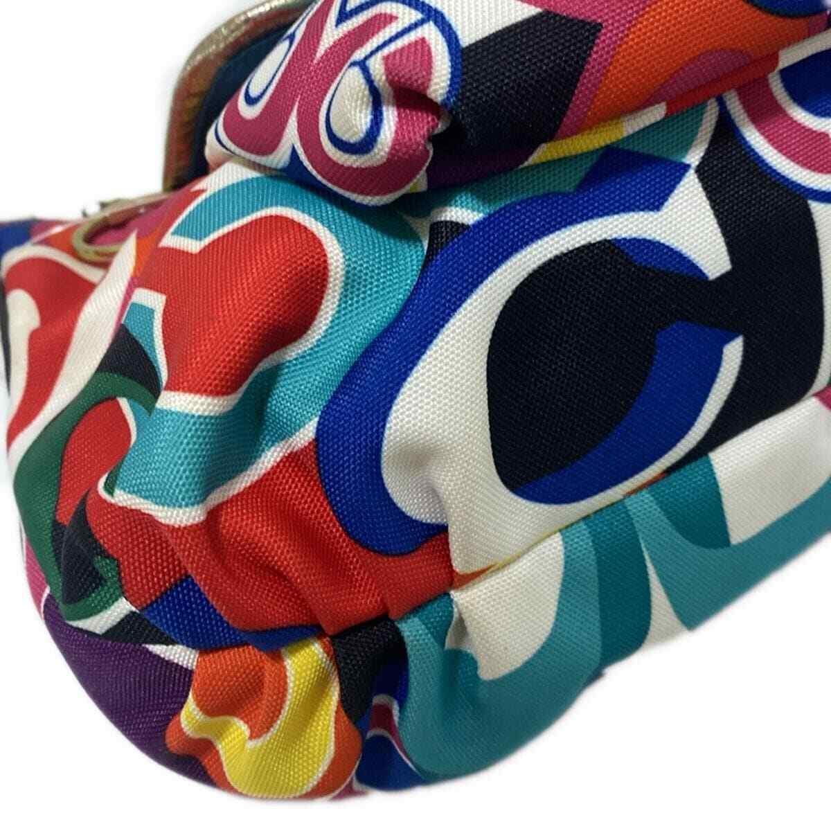 Auth COACH Poppy Pop Groovy Shoulder 13834 Orange Gold Multi Auth COACH Poppy Pop Groovy Shoulder 13834 Orange Gold Multi