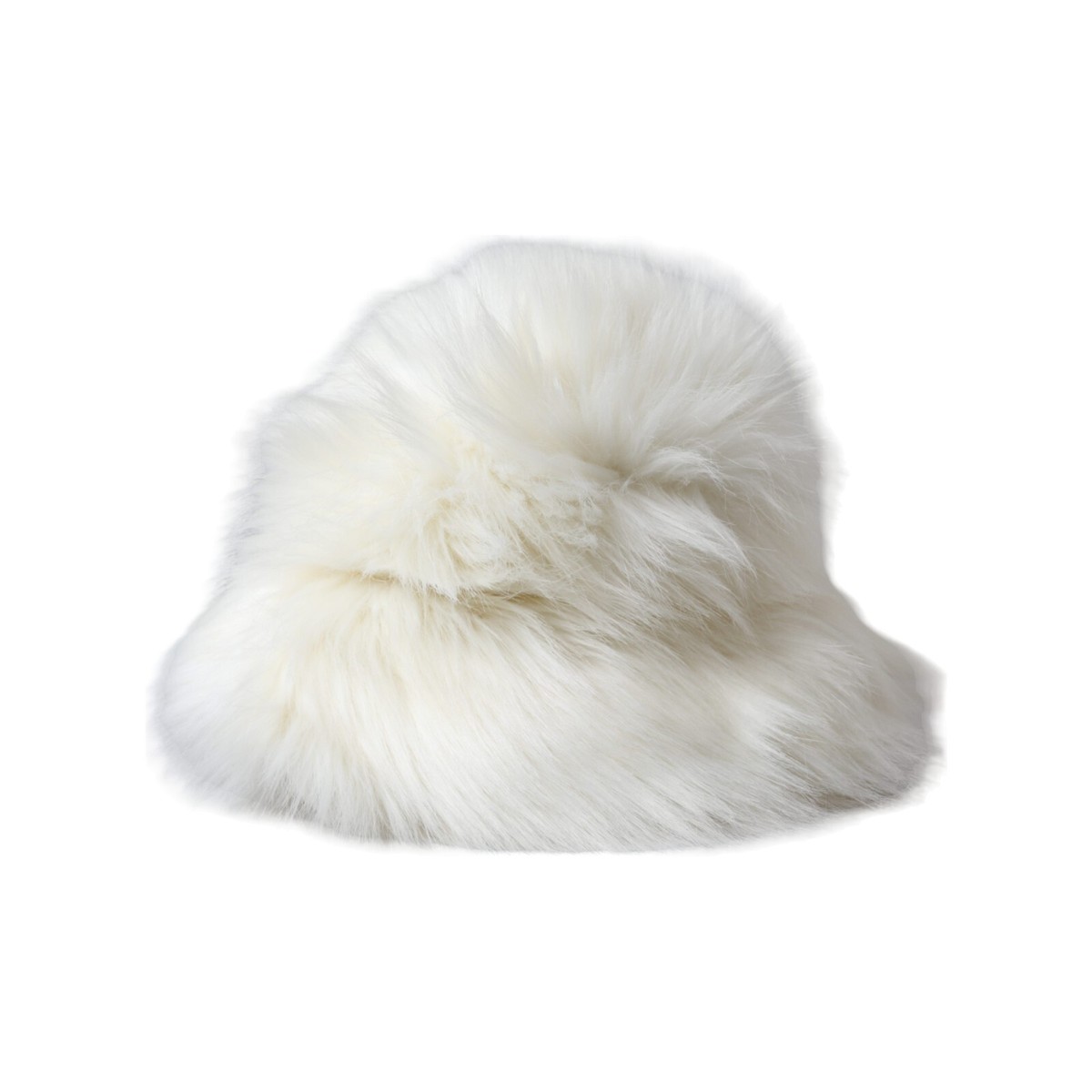 【VIP価格】DOLCE & GABBANA Off White Fur Bucket Hat DOLCE & GABBANA Hat White Acrylic Fur Womens Bucket Capello