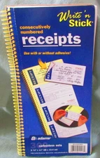 Vintage Write 'n Stick Receipts book A Adams carbonless sets NEW USA made
