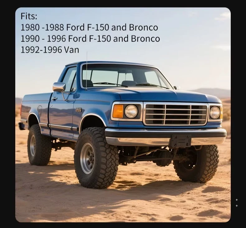 Tapacubos centrales cromados negros para camioneta Ford F150 Bronco 1980-1996 4 piezas con tornillo Foto 3 de 4