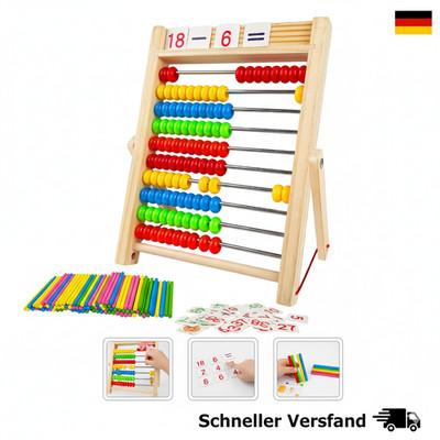 Rechenschieber Grundschule, Abakus Für Kinder, Rechenhilfe Mit 100 Perlen/Zählst