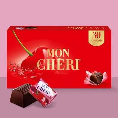 Ferrero MON CHERI cioccolatini in liquore alla ciliegia, confezione grande, 1x30 pezzi, scatola 315g, nuovi
