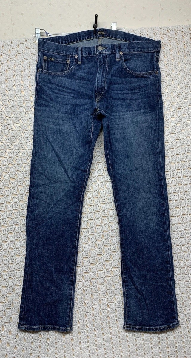 Polo Ralph Lauren Jeans Mens 34x32 Blue Denim The Varick Slim