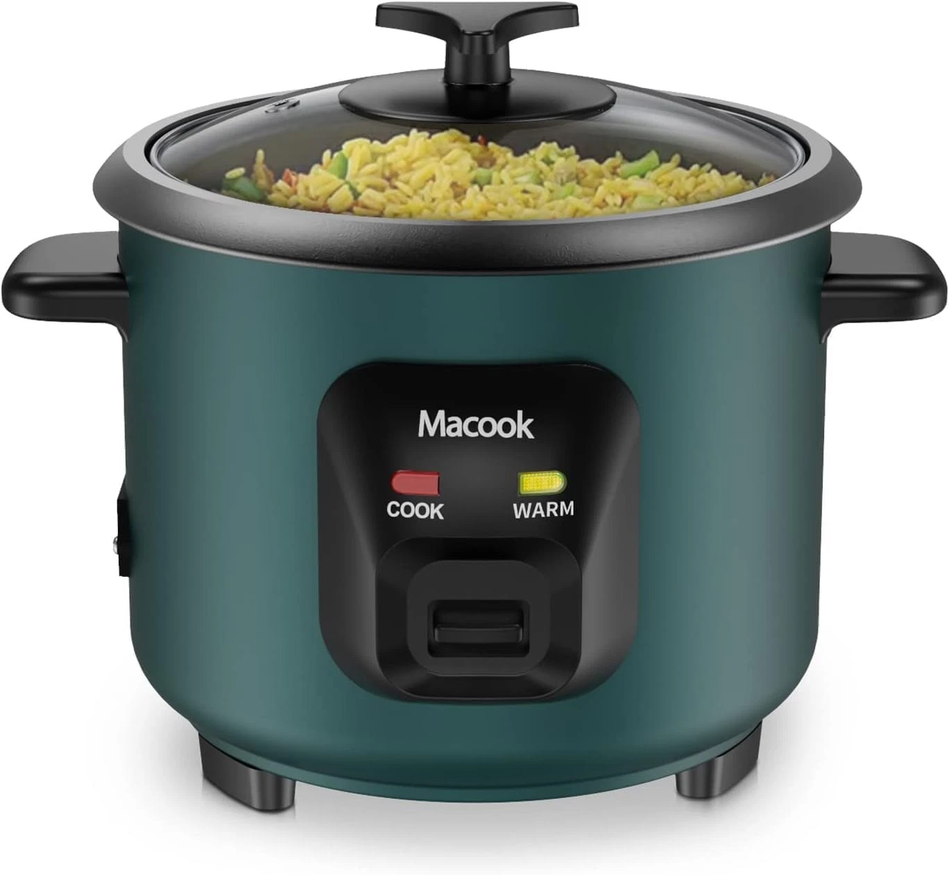Mini Rice Cooker 6-Cup 0.6L Small Rice Maker One-Button Operation Non-Stick
