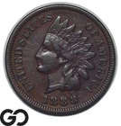 1888 Indian Head Cent Penny, XF, Bronze One Cent