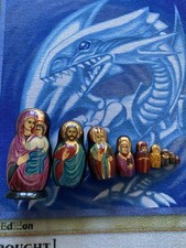 Vintage 9 Religious Hand Painted Matryoshka 10  Nesting Dolls Mary Jesus Christ