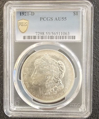 1921-D Pcgs Au 55 Morgan Silver Dollar