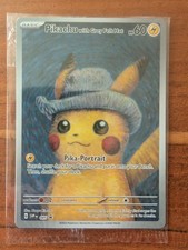 Pokémon Pikachu con Cappello in Feltro Grigio Sigillato Promo 085 Van Gogh Museum Inglese