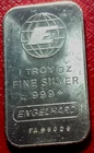 Vintage Engelhard Small E Bar 1 Troy oz. .999 Fine Silver-A Desirable Bar-029