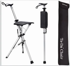 Ta-Da Chair, Portable Trekking Hiking Pole, Folding Walking Stick with Seat, ...