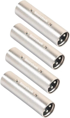 4 Pack 3-Pin XLR Adapter, XLR Male to Male