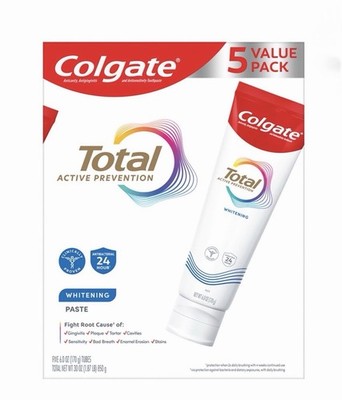 Colgate Total Whitening Toothpaste, 6 Oz., 5 Pk.