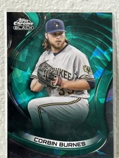 Corbin Burnes 2022 Topps Chrome Black Green Cracked Ice /99 #98 Brewers MLB