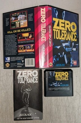 Zero Tolerance (Sega Genesis, 1994) CIB w/ Manual Tested Working Authentic