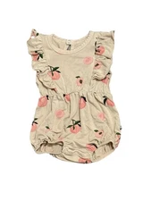 Kyte Baby Girls Romper Tan With Peaches Size 0-3 Months