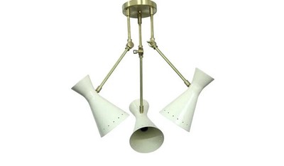 3 Light Arms Sputnik Pendent Lights Mid Century Brass Fixture in Brushed Brass