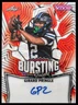 Girad Pringle Auto 1/2 2025 Leaf Vivid Football Bursting with Talent Hurricanes
