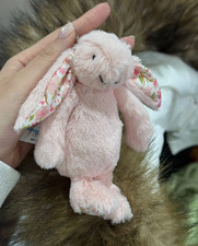 2026 Jellycat Blossom Pink Blush Bunny Bag Charm Plush Keychain Cute Gift NWT