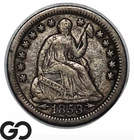 1853-O Seated Liberty Half Dime, Arrows, Better Date New Orleans Issue