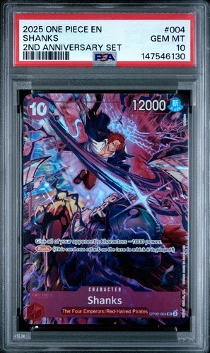 Shanks OP09-004 - One Piece 2nd Anniversary English Version - PSA 10 Gem Mint