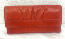 Coach Vintage Brick Orange Soho Y2K Leather Wallet Pleated