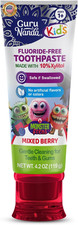 Kids Toothpaste for Toddlers with 10 Xylitol   Fluoride-Free, Mixed Berry Flavo