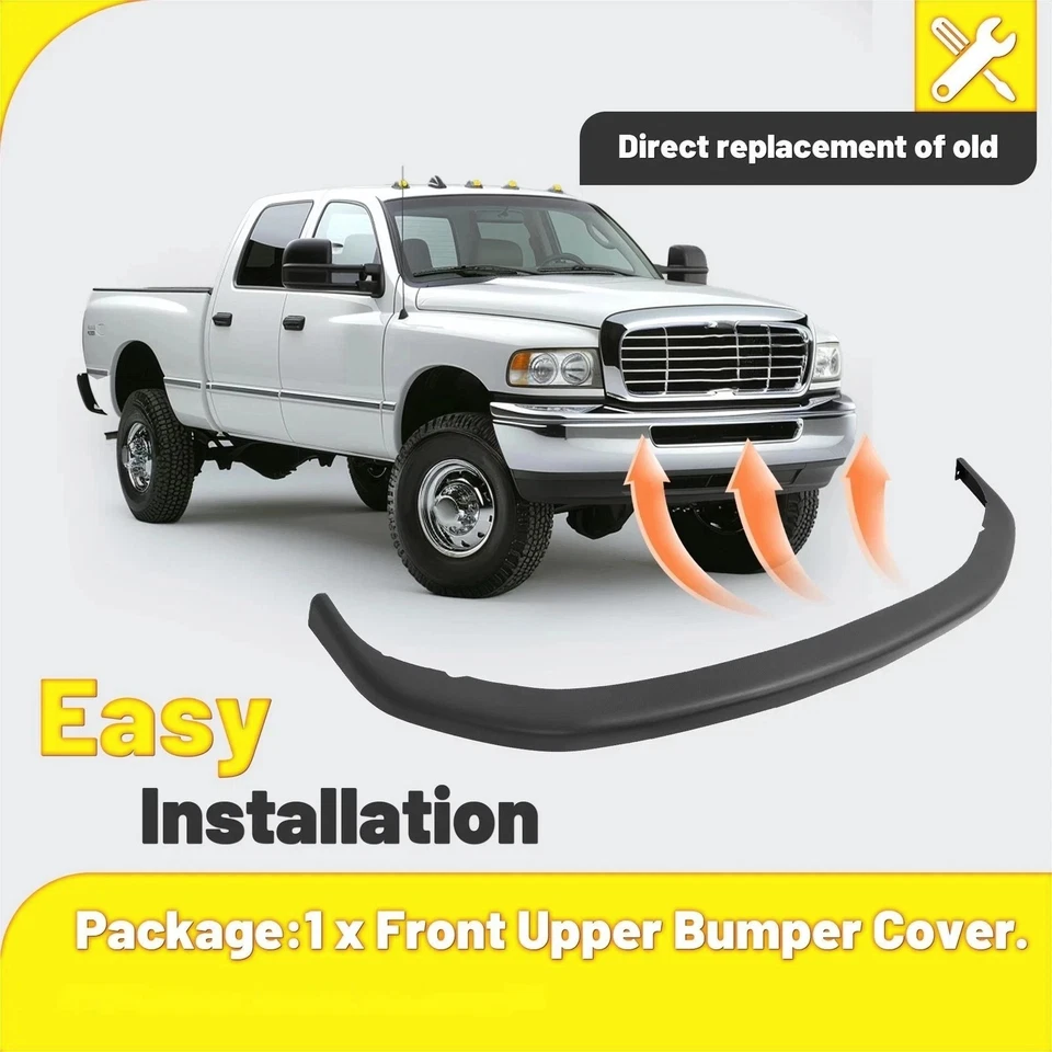 New Front Bumper Upper Cover For Dodge Ram 1500 2500 3500 94-01 02 #55076610AB Foto 4 de 4