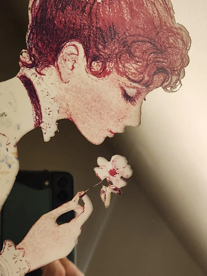 Vintage Josephine Currie 1970s Victorian Lady Mirror Wall Hanging MCM Art Deco - Image 4 of 4