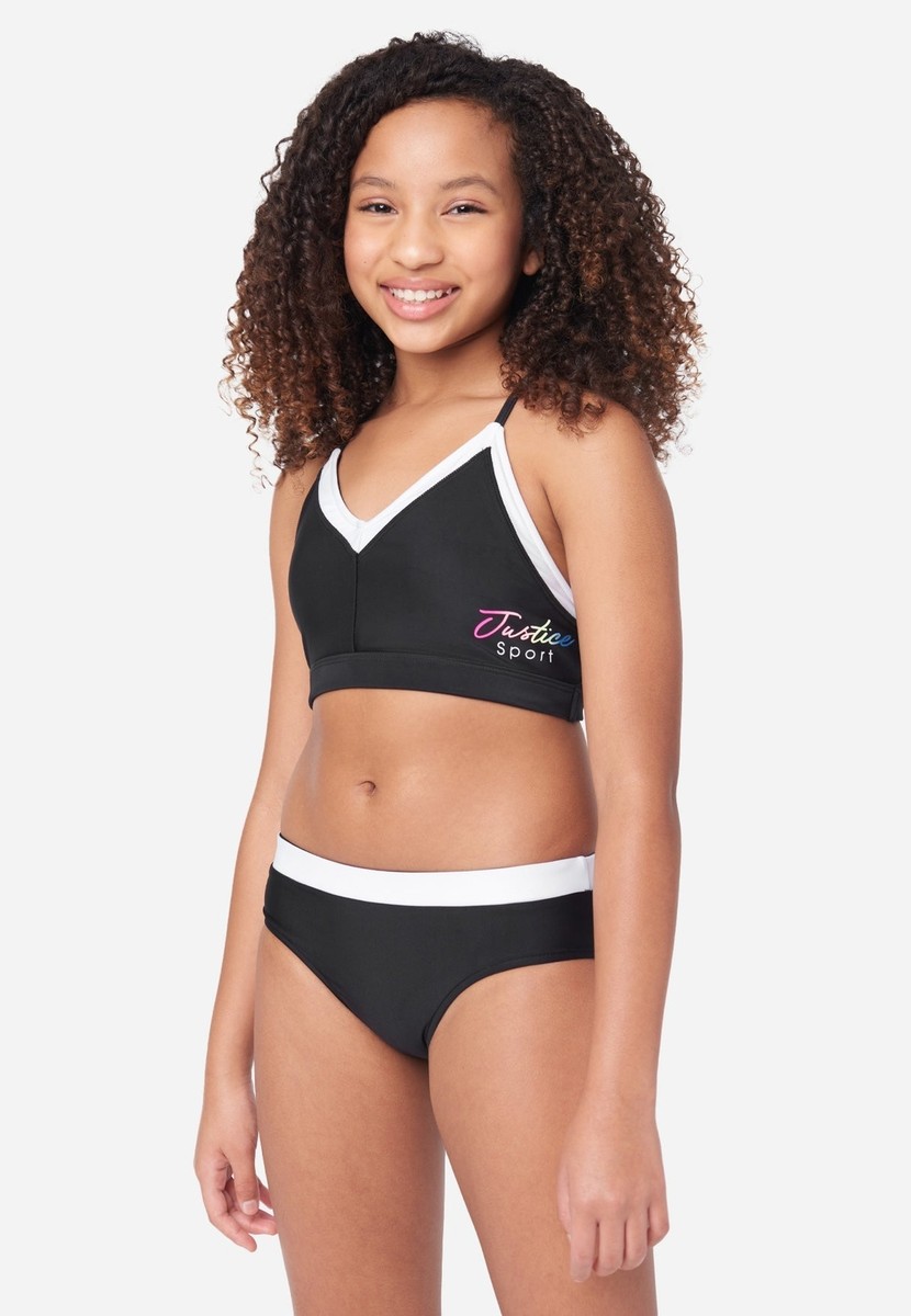 JUSTICE Girls Swimsuit Tankini Bikini Swim Set 2 PC Reversible 16 JUSTICE Girls Swimsuit Tankini Bikini Swim Set 2 PC Reversible 16