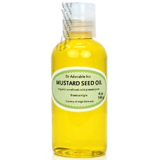 4 Oz Premium Pure Organic Cold Pressed Best Fresh Mustard Seed Oil Multi Purpose