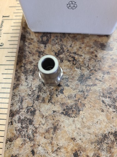 SS Push-to-Connect Tube Fitting Straight Adapter for 6 mm Tube OD, 1/8 BSPT - Picture 2 of 4