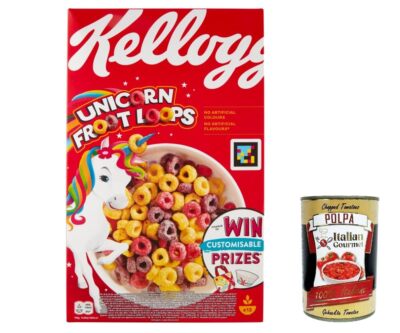 12x Kellogg's Unicorn Froot Loops Frühstückscerealien 375g+Polpa 400g