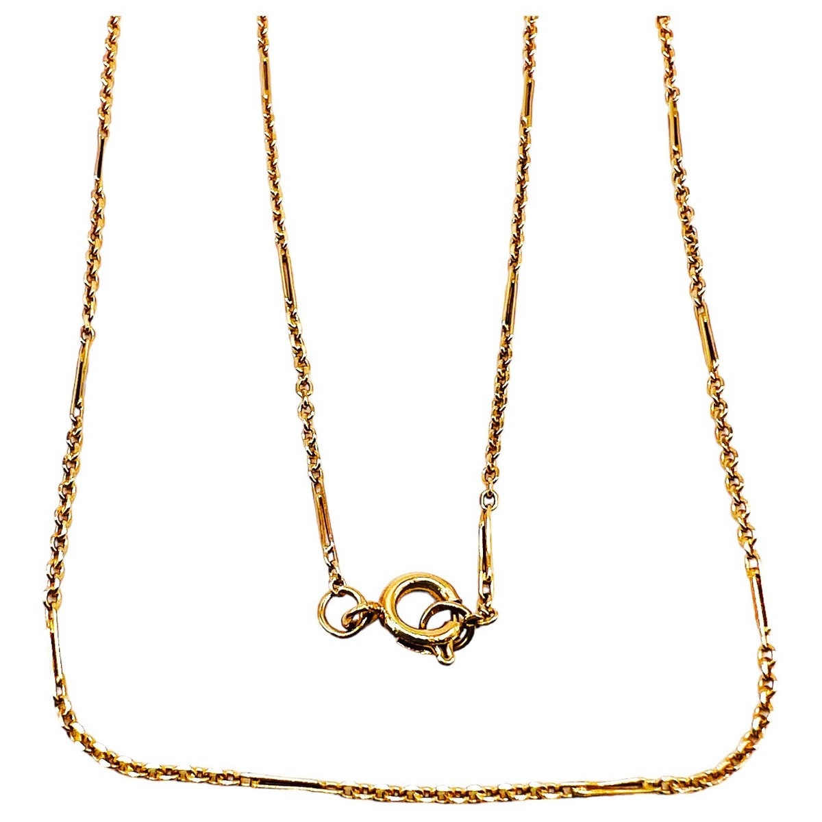 Vintage 14k Rose Gold Fancy Link Rope 1mm Chain 20″ Grams