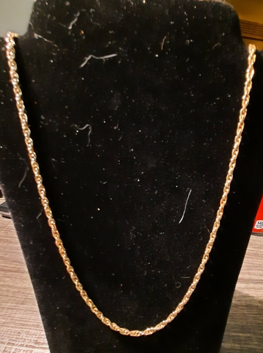 【VINTAGE HOLLYWOOD】Vintage Antique Chain Necklace VINTAGE GORGEOUS MULTI LINK CHAIN NECKLACE GOLD TONE 17
