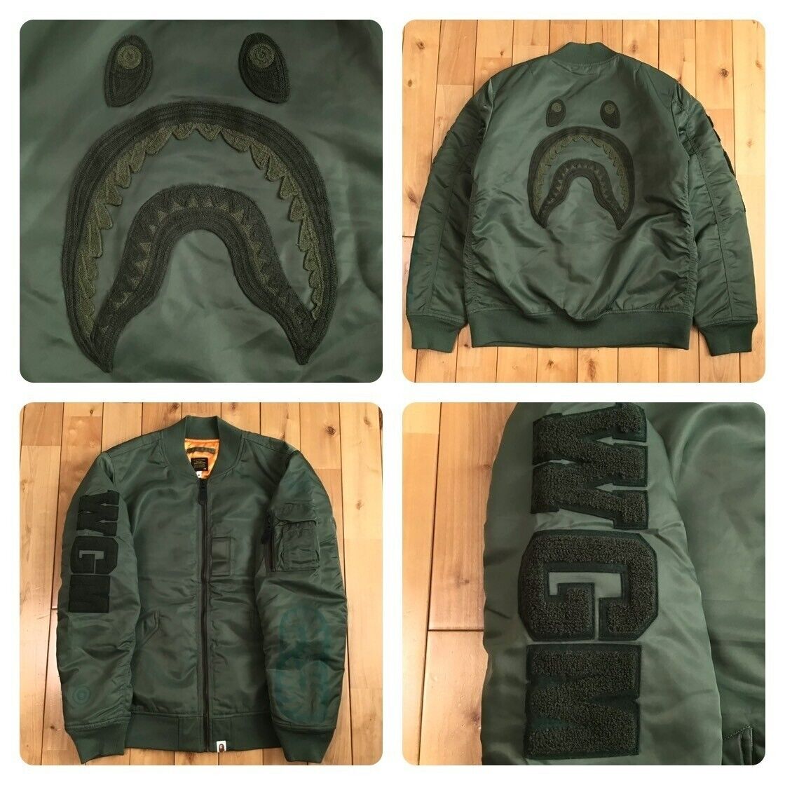 BAPE SHARK MA-1 Bomber Jacket A Bathing Ape Size M | eBay BAPE SHARK MA-1 Bomber Jacket A Bathing Ape Size M | eBay