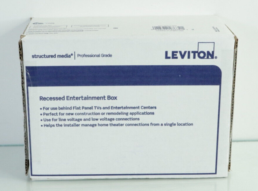 Leviton 47617-REB Recessed Entertainment Box Includes Low Profile