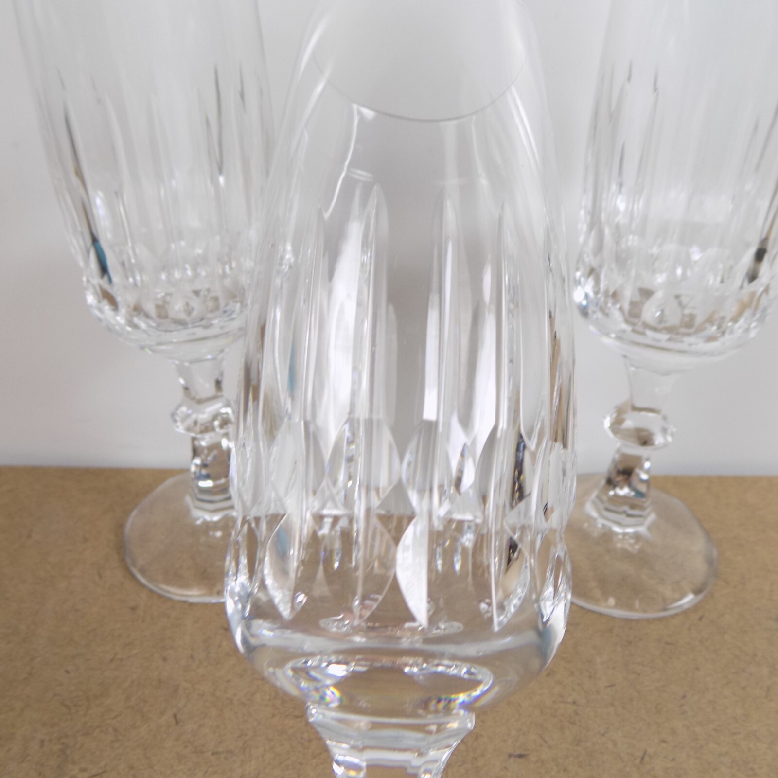 3 Schott Zwiesel Tango Crystal Champagne Flutes Glasses 7.9" Tall VGC
