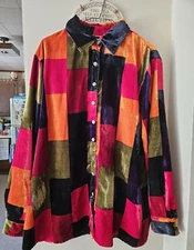 Vtg White Stag Womens Plaid Button Jacket/ Top Multi Color Womens XL